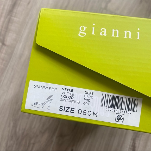 Gianni Bini vivyee crystal sling back pumps heels clear santorini red size 8 - Picture 8 of 8